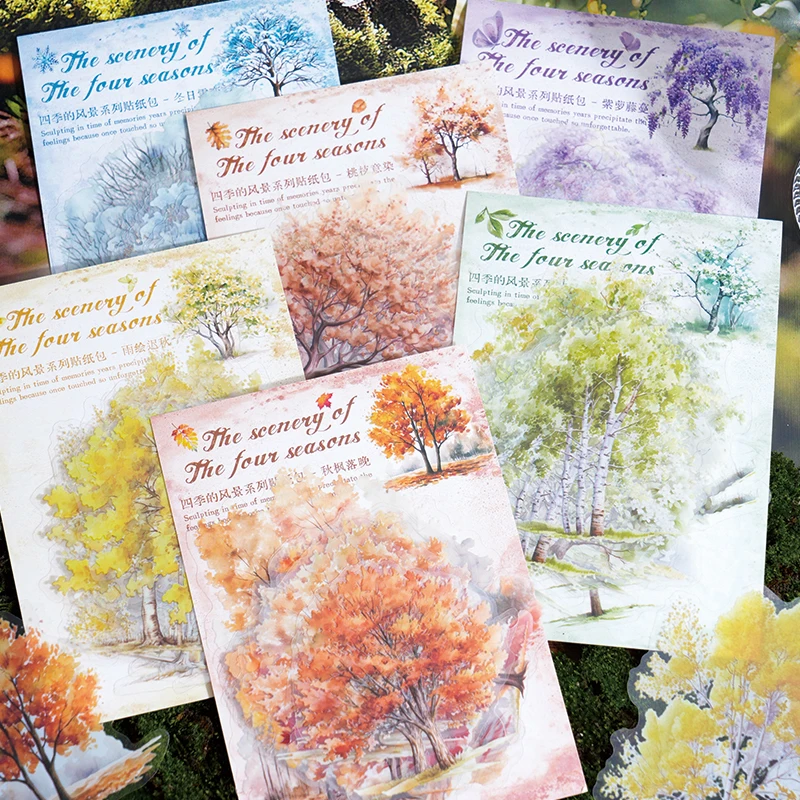 

20Pcs Forest Tree Stickers Handmade DIY Decorative Gifts Greeting Cards Scrapbooks Decorative Stickers
