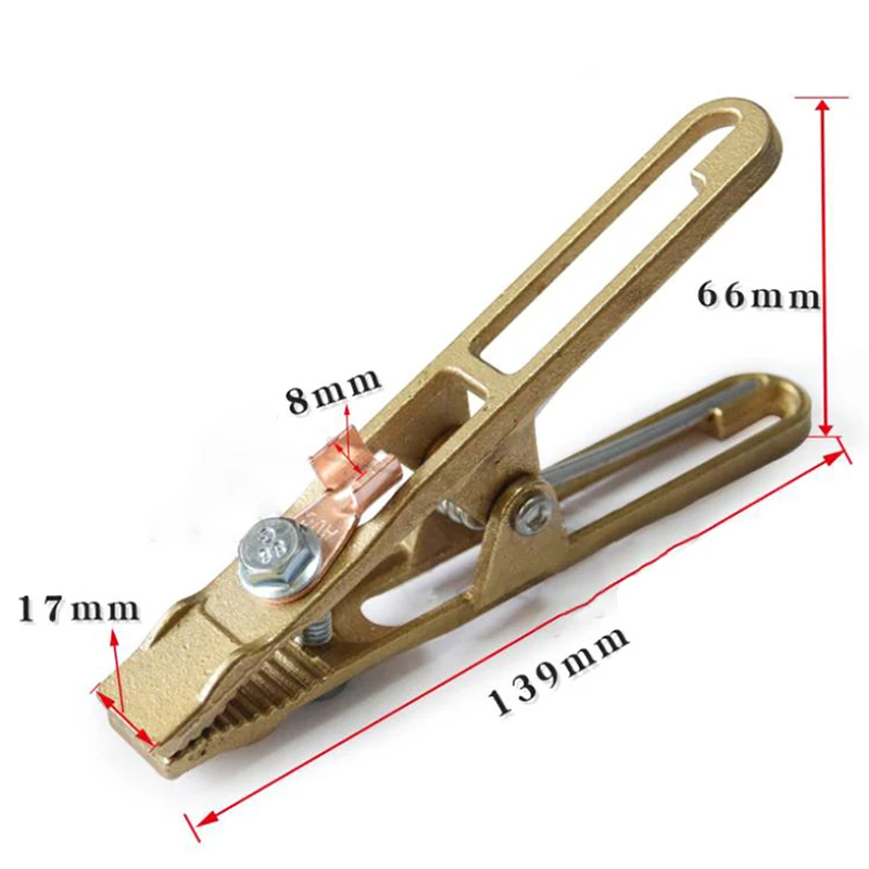 Electric 260 Amp Grounding Work Clamp Ground Welding Earth Clamp Ground Cable Copper Clip For Arc Welding Plasma Cutting Machine