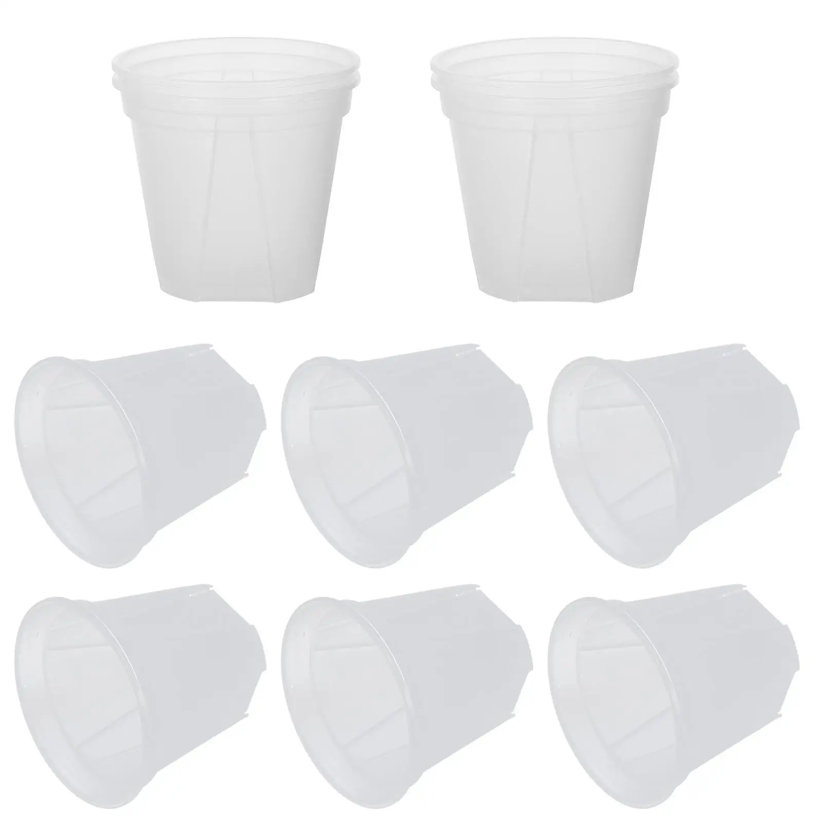 10 Pcs Transparent Rounded Pots 15cm Outer 14cm Inner 13 5cm High Root Control Breathable Flowerpots Suitable