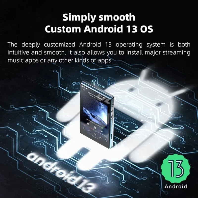JM21 Android 13 Hi-Res Music Player MP3 with Snapdragon 680, Bluetooth WiFi USB DAC 12.5H Playtime (Sky Blue) image 5