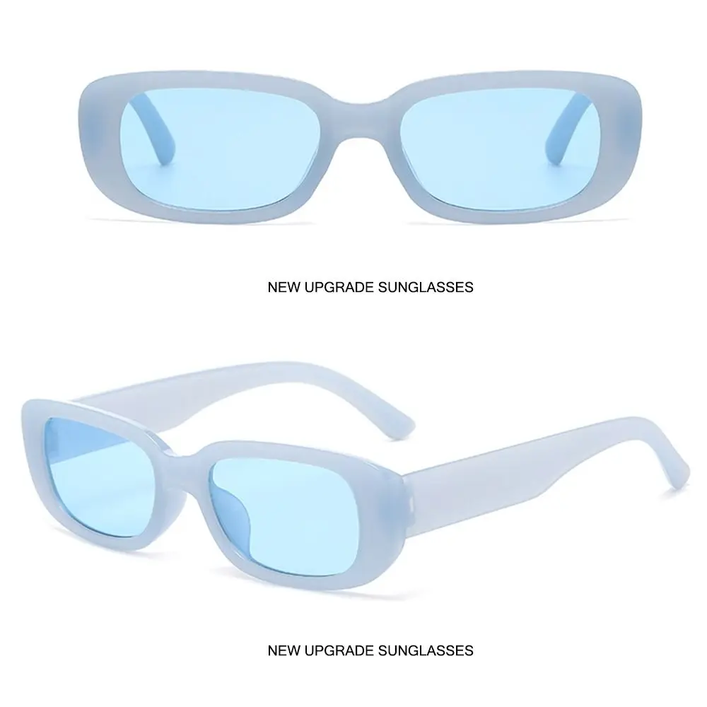 Fashion Narrow Square Frame Y2K Sun Glasses Candy Color UV400 Protection Black Shades Rectangle Sunglasses for Women Men