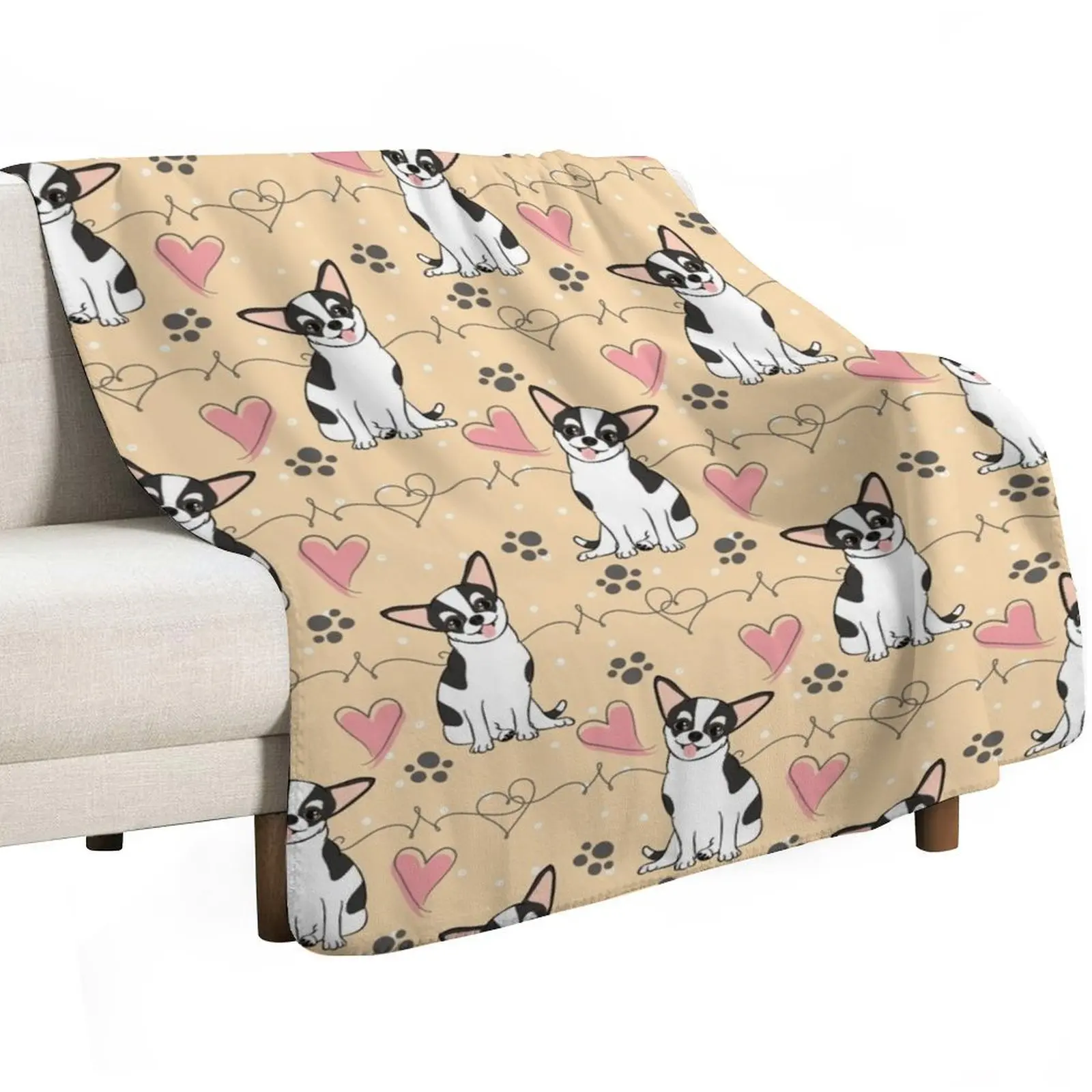 LOVE Black White Chihuahua 1 Throw Blanket Summer Blankets For Sofas Decorative Sofas For Sofa Thin Loose Multi-Purpose Blankets