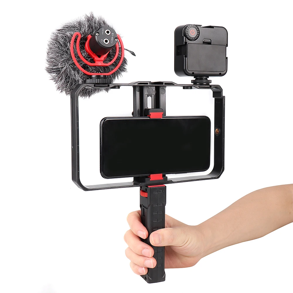 

FOTGA Video Camera Cage Stabilizer Mount Holder Handheld Frame Film Rig Vlog Phone Pro Smartphone Video Rig Filmmaking Recording