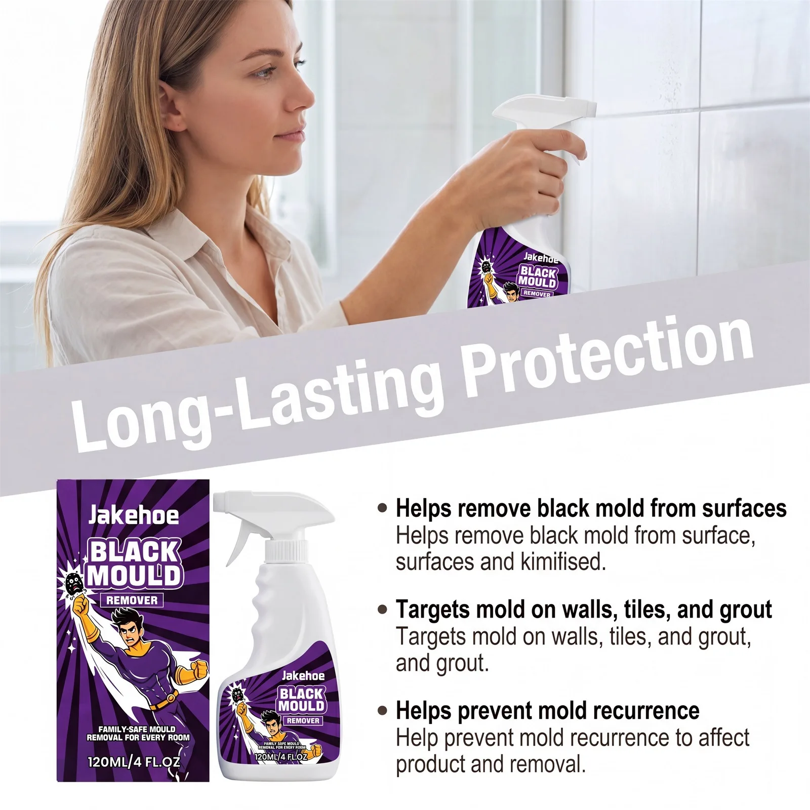 Black Mold Cleaner For Home White Wall Stain Remover With Deep Penetration And Non Corrosive Formula