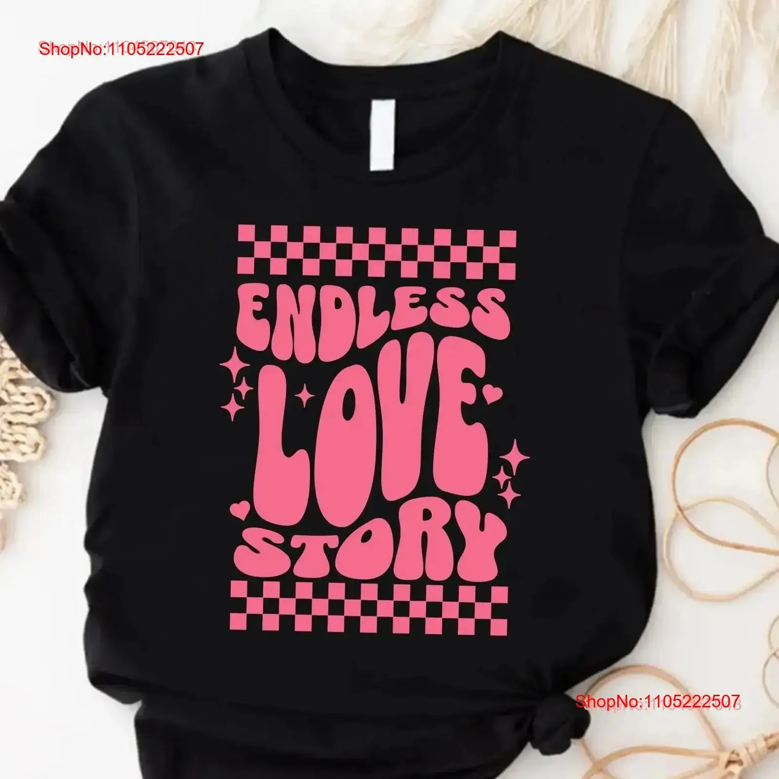 عيد الحب تي شيرت قصة حب لا نهاية لها رومانسية تحت عنوان السترة يوم مريح وأنيق الأزواج الملابس خمر غسلها #1