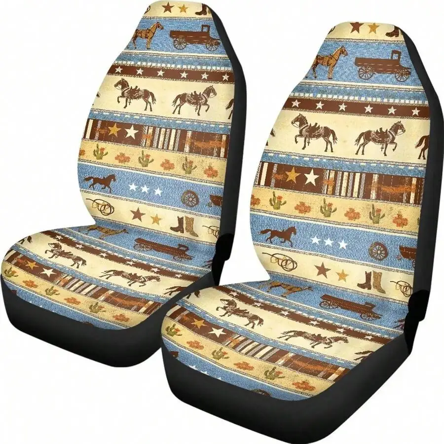 2 PCS Dragonfly Floral Print Car Seat Covers Universal Front Bucket Seat Protector Interior Decor