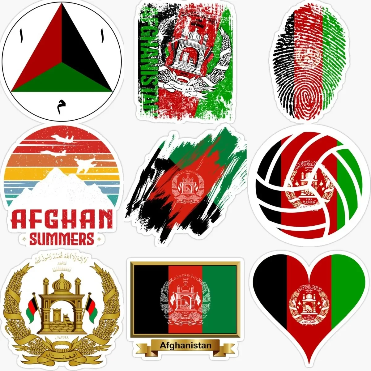 

Afghanistan Flag Emblem Creative Sticker for Motorcycle Laptop Car Bumper Wall Truck Window Bicycle Van Glass Helmet Decal