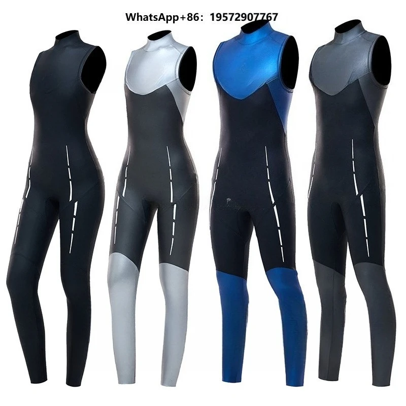 2-3.5mm One Piece Sleeveless Backzip Glide Women Man Freediving Wetsuit
