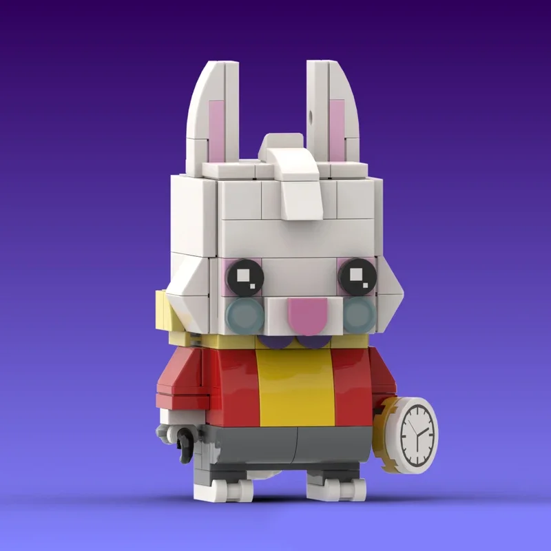 MOC Classic Movie Rick White Rabbit,Mr. Brickheadz-Collection de figurines de dessin animé pour enfants, blocs de construction, chapeau, pilier anthracite, cadeau jouet