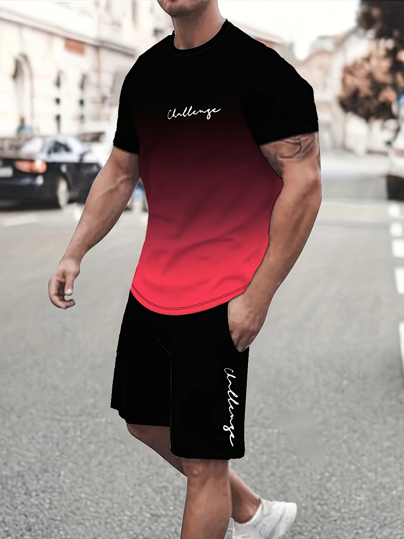 2024 New Fashion Desig Men T-shirt Sets Man\'s Sportwear Fashion 3D Print Two Pierce Oversize Outfit Gym Street Clothes US Sizes