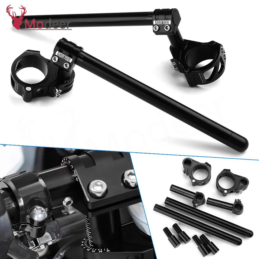 For YAMAHA XSR900 XSR 900 Motorcycle CNC Aluminum Racing Adjustable Clip On Fork Tube Handle Bar 50MM 2016 -2020 2021