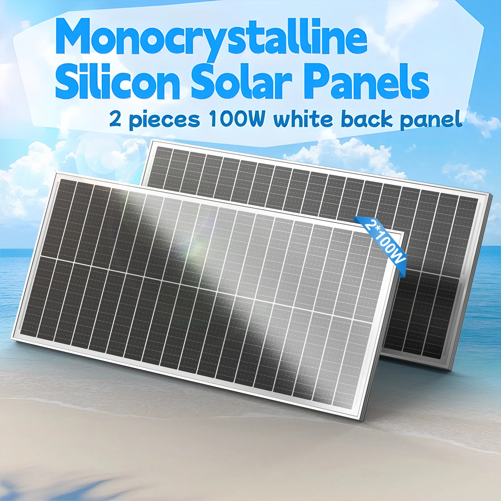 

WERCHTAY 200W 12V Solar Panel 12BB Mono High Efficiency Waterproof for RV Trailer Camper Van Roof Tent Camping Outdoor Adventure