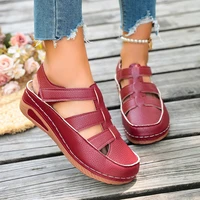 2026 New Women Sandals Summer Wedge Thick-soled Sandals Women Designer Hollow Gladiator Shoes Fashion Women Shoes - Image 2