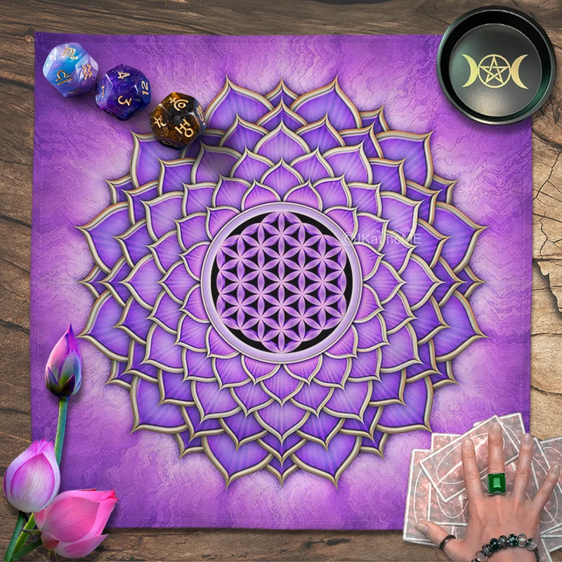 Multicolor Mandala Tapestry Tarot Cloth Alter Tablecloth Wiccan Reading Spread Spiritual Witchery Divination Reading Card Pad