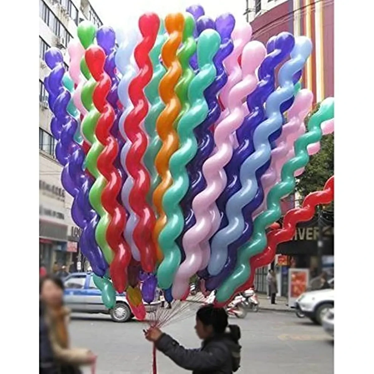 20/50 Uds. Globo largo en espiral Multicolor, globo de látex Spiraal giratorio único, decoraciones para bodas, felices, cumpleaños, vacaciones, juguetes para niños