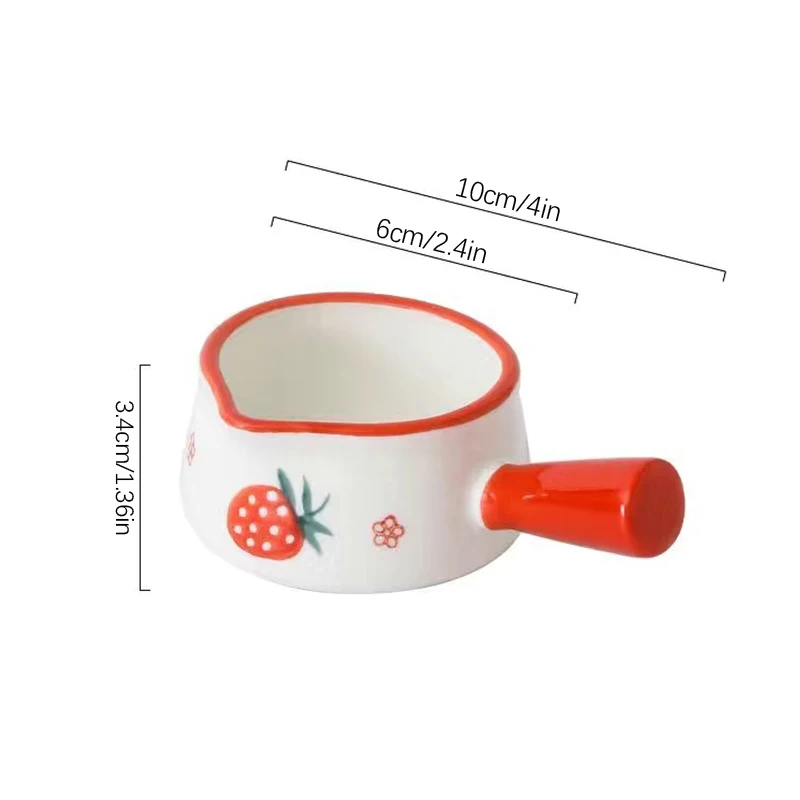 Breakfast Dessert Plate Baking Plate Milk Cup Nordic Style Creative Ceramic Handle Plate Microwave Oven Underglaze Color Plates