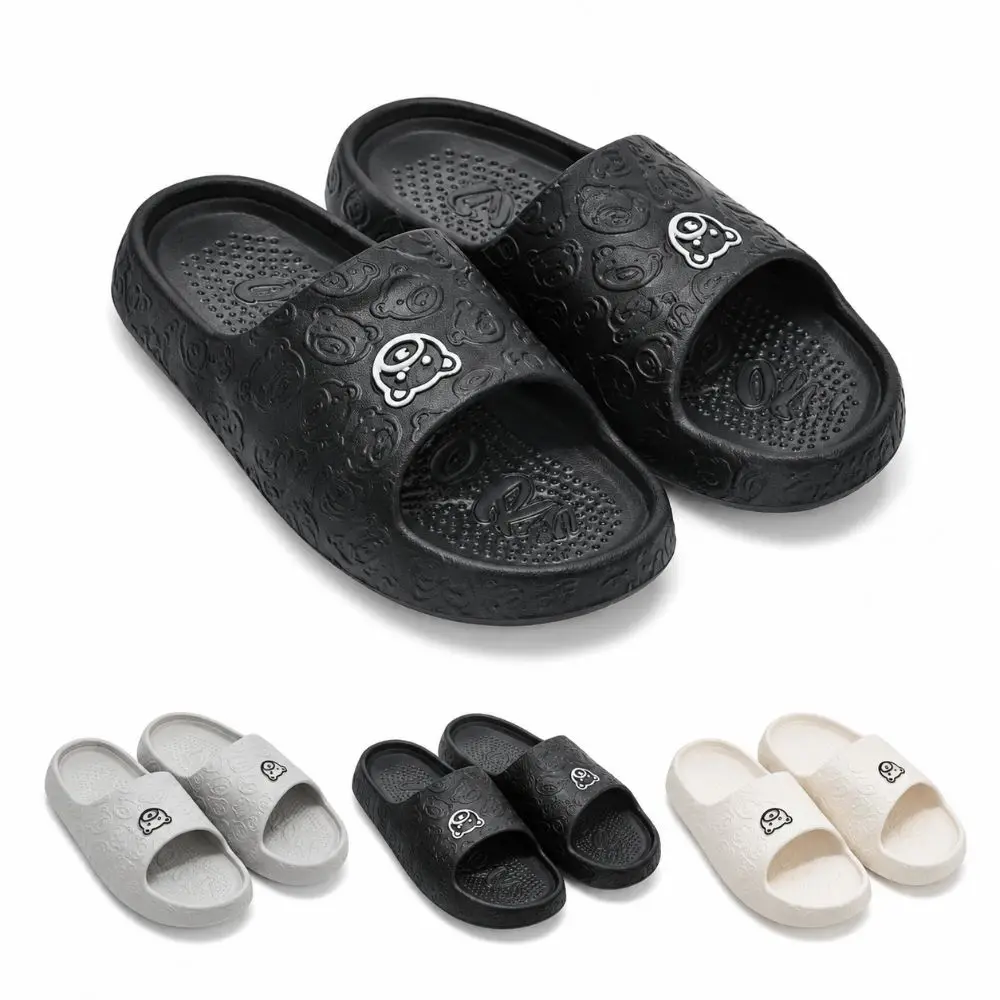 Fashion Printting Little Bear Men Slippers Non-slip Soft Bathroom Slippers Home Sandals For Summer Outdoor