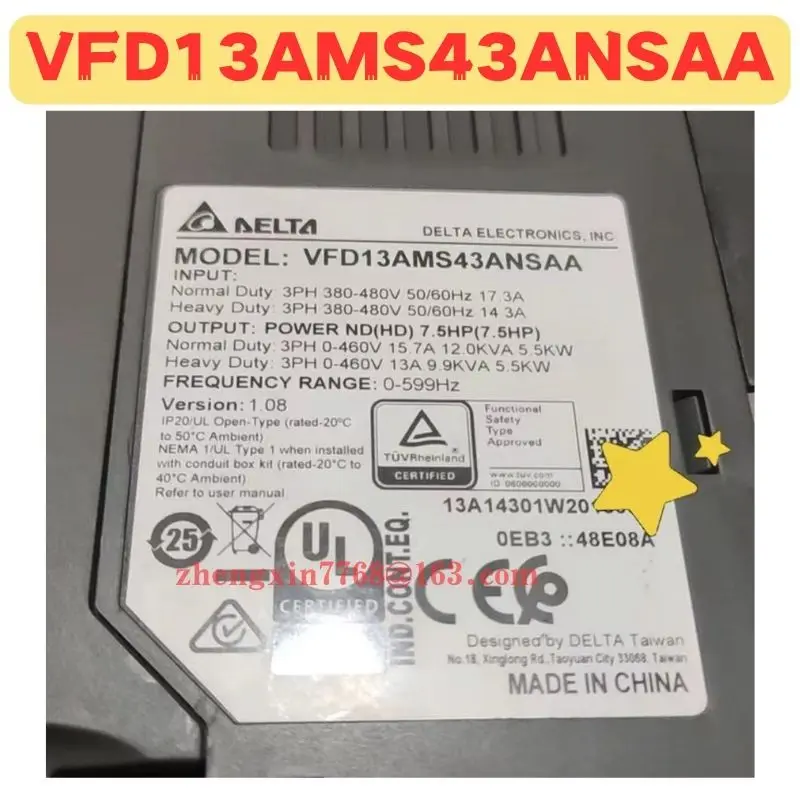 High-quality Goods Used Frequency Converter VFD13AMS43ANSAA Normal Function Tested OK