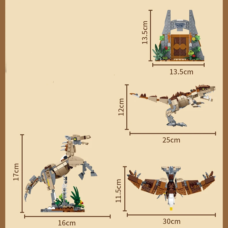 

3 IN 1 Parrot Bird 3 Shapes Forms Model Building Block Toys Sets Dinosaur Park T-REX Jurass DIY Bricks Toys for Kids Boys Gifts
