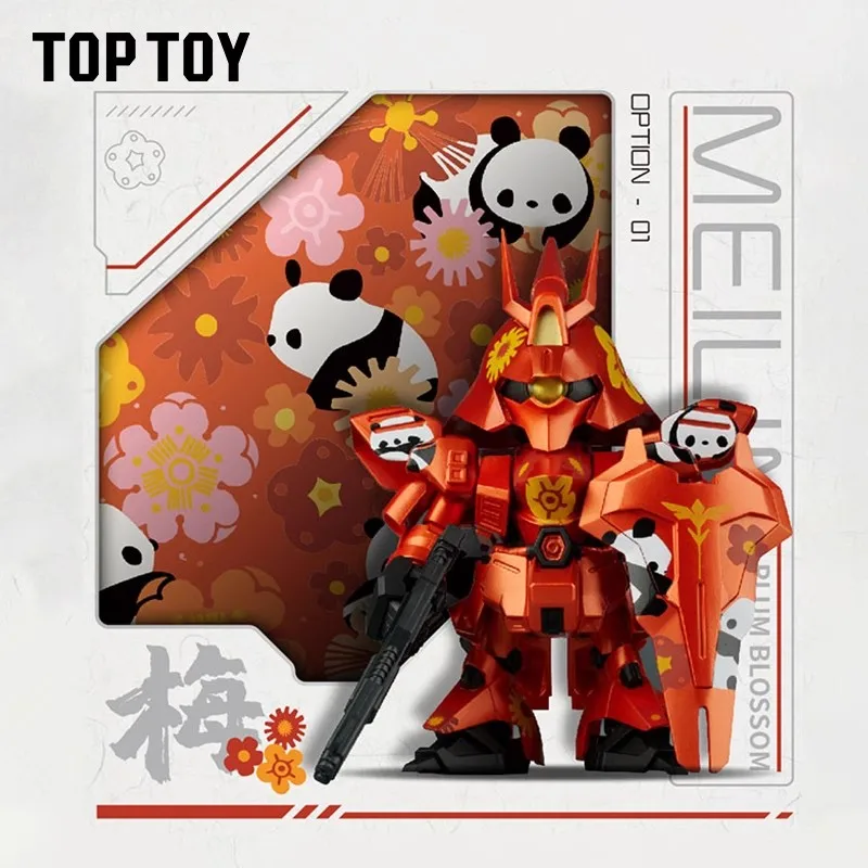 Toptoy Qmsv Mini Sazabi Meilin Panda Blind Box Gundam Model Meilin Action Figure Fashionable Toys Two Dimensional Boy Gift Toys