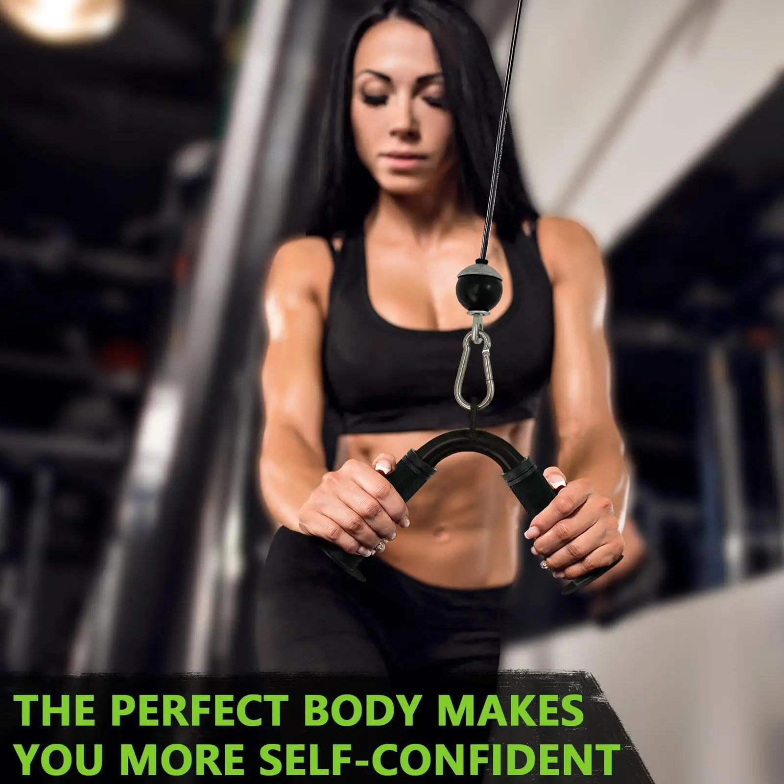 Cable Machine Attachment Steel Tricep Row Handles With Non-slip Rubber Grip Exercise Machine Attachments For Tricep Gym Workout