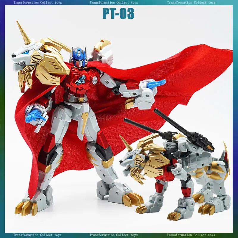Na Stanie Transformacja PANGU Toys PT-03 PT03 LION FACE COMMANDER Lew z Pistoletem Nuclera, Figurka Akcji, Model Zabawka, Prezent