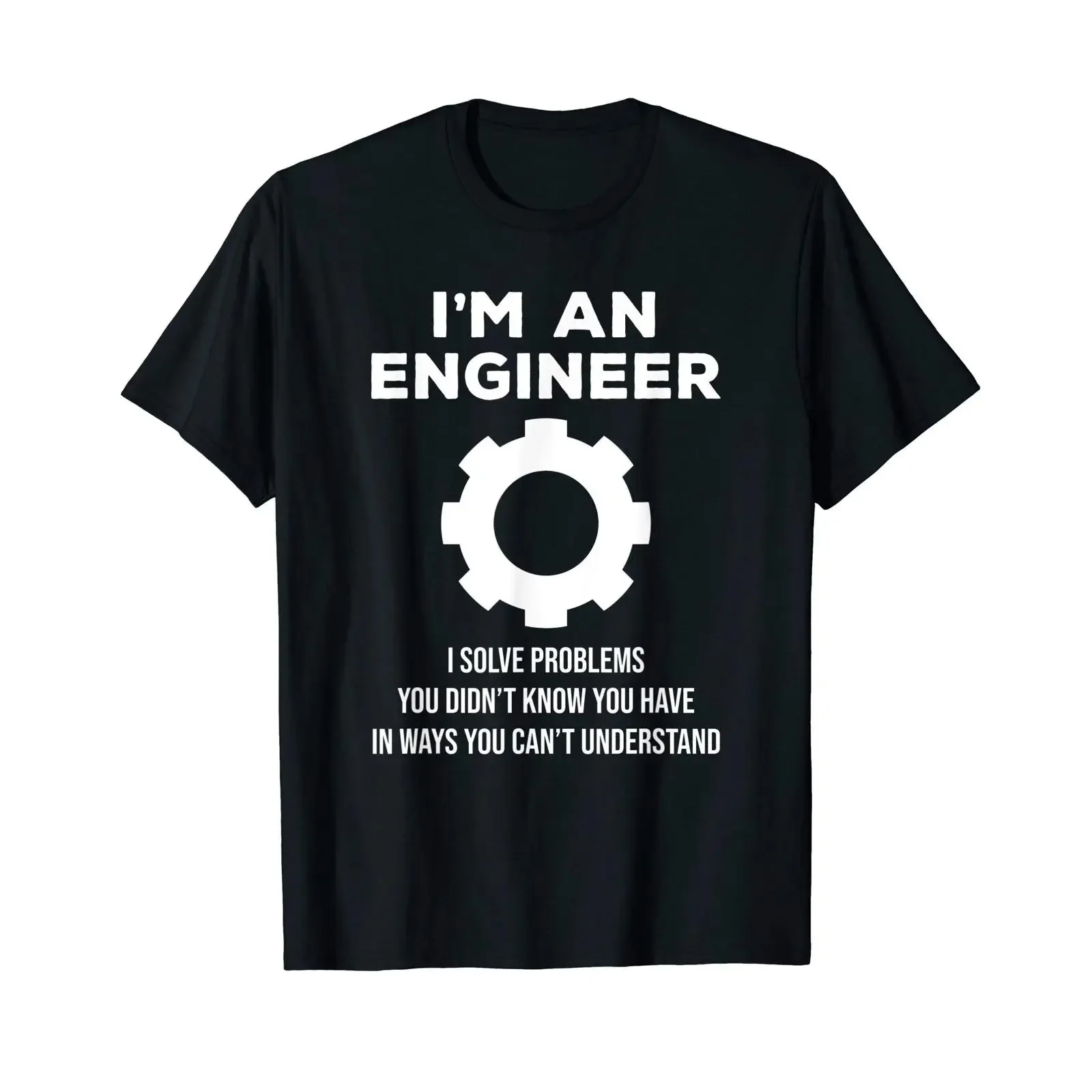 I'm An Engineer I Solve Problems Funny Engineering T Shirt vintage Washed fashion graphic Slightly Breathable Casual