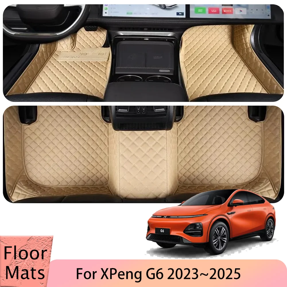 

For XPeng G6 2023~2025 2024 LHD RHD Car Floor Mats waterproof Scratch Resistant Carpets Pad Interior Protection Accessories