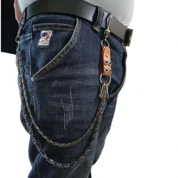 Hip Hop Punk Skull Metal Casual Wild Pants Chain Wallet Chain Key Chain Men's Waist Chain