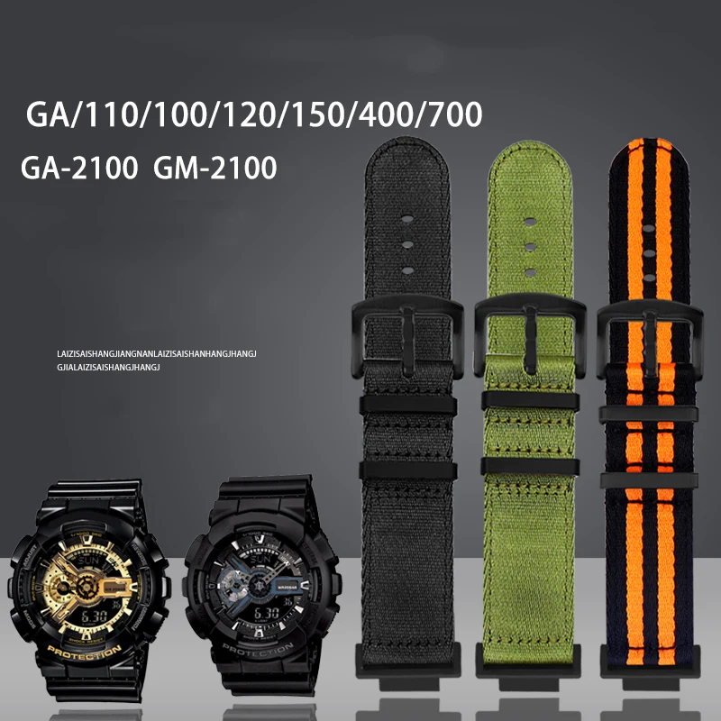 Nylon Canvas Watchband For GSHOCK Casio DW5600 DW-5600 GA110 GA100 GA120 GM2100 GA2100 GA2110 Modified Band Sports Strap