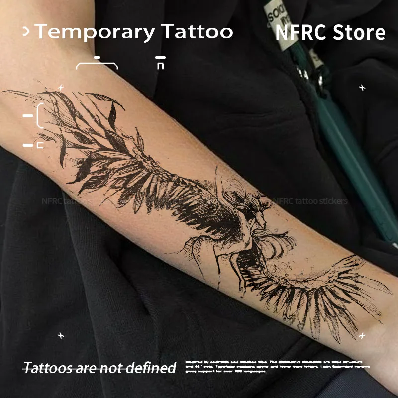 Dark Sketch Siren Mermaid Herbal Juice Tattoo Sticker Temporary Tattoos Fake Hotwife Novelty in Toys for the Best Adolescents