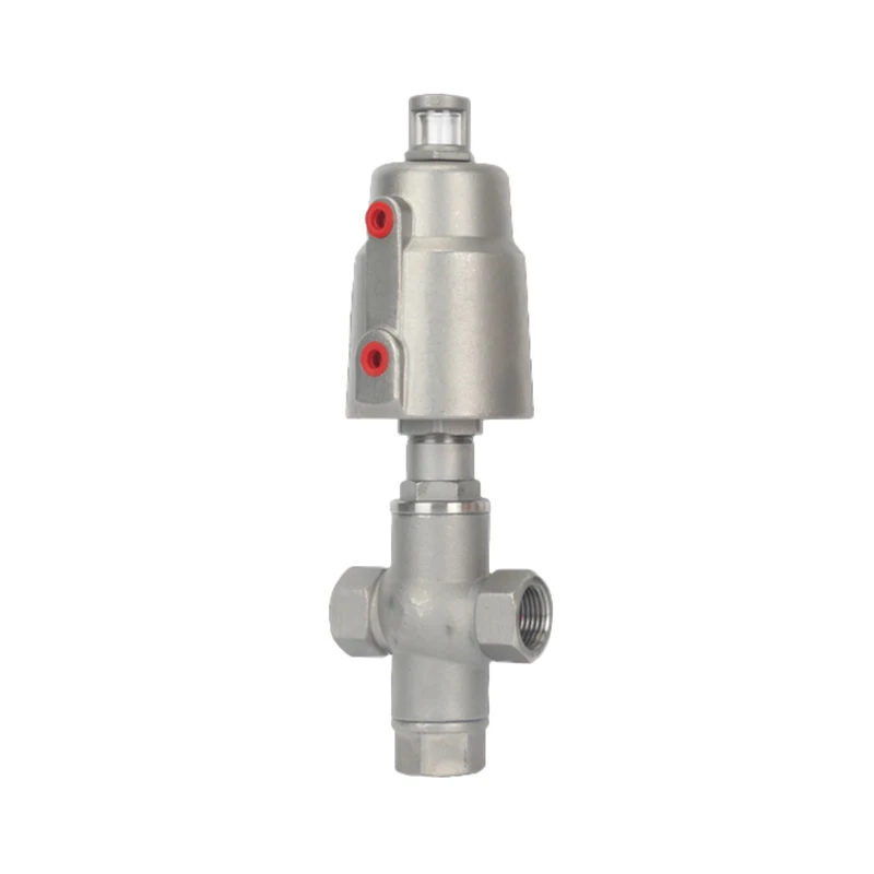 DN15 3 Way Stainless Steel Pneumatic Actuator Angle Seat Valve Pneumatic Seat Valve 16bar For Steam Gas Oil Normally Closed