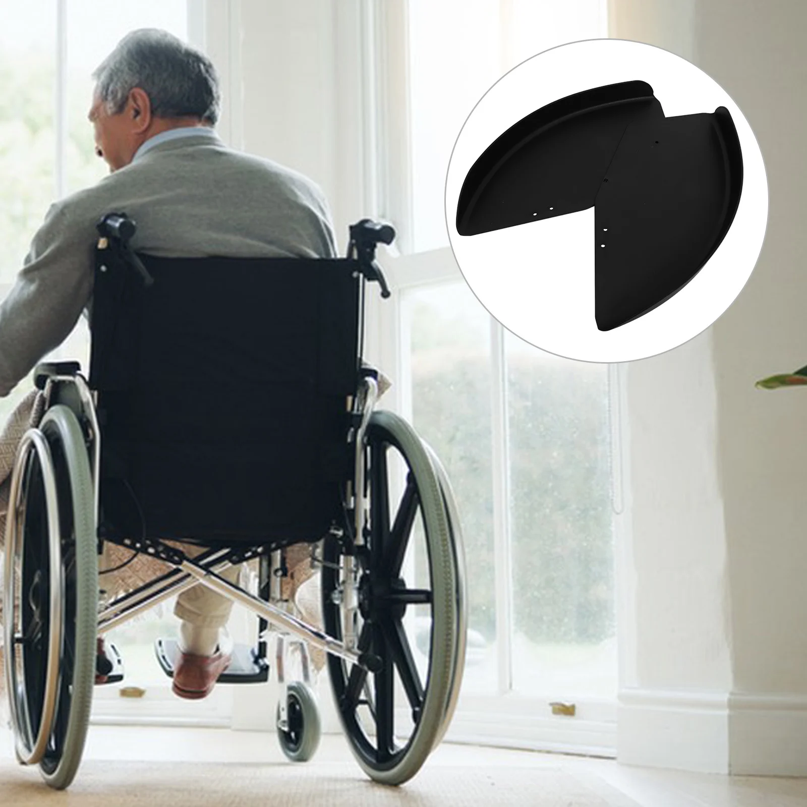 

1Pair Wheelchair Protective Guard Skirt Board Side Wind-Proof Board Heavy-Duty ABS Material Easy Install Universal Fit