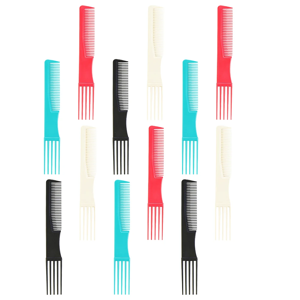 

12pcs Hair Combs Plastic Teasing Slicked-back Durable for Women Men Salon Home Use Styling Tools Hair Care