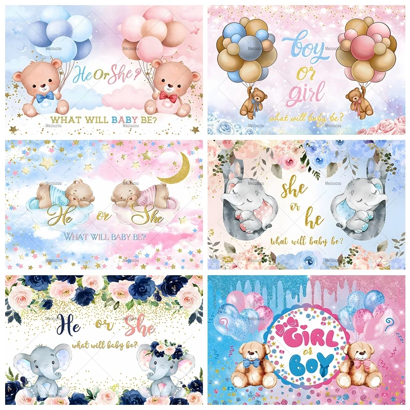 

Gender Reveal Boy Or Girl Backdrops For Photography Newborn He Or She Party Decor Birthday Photographic Background Photo Studio