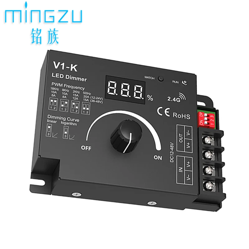 LED controller V1-K DC12V or 24V Manual knob dimmer controller LED strip light Single color Brightness adjustment switch control
