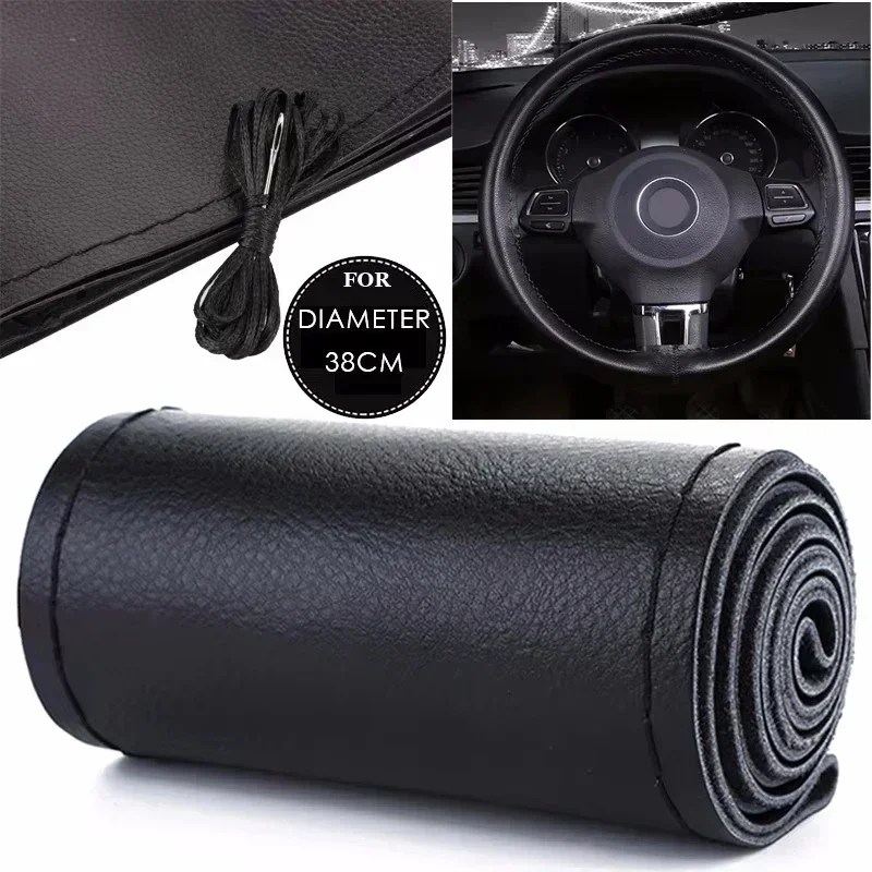Car Steering Wheel Braid Cover Black Artificial Leather For Volkswagen VW Golf 7 Mk7 Touran Up New Polo Jetta Passat B8 Tiguan image 4