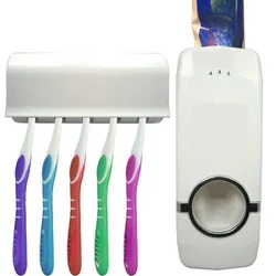 Hands Free Toothpaste Dispenser Automatic Toothpaste Squeezer with 5 Toothbrush Holds,No Power Required