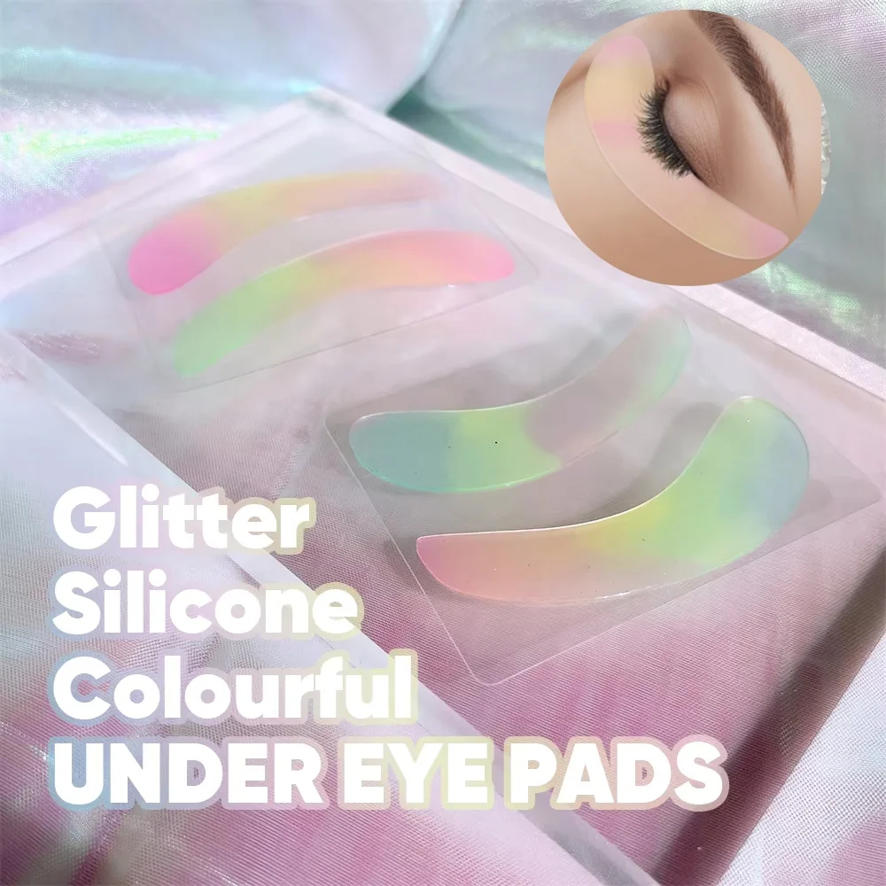 Libeauty reutilizável 1 par almofadas para os olhos silicone listra lash pads extensão dos cílios super pegajoso sob o olho gel remendo ferramentas de maquiagem