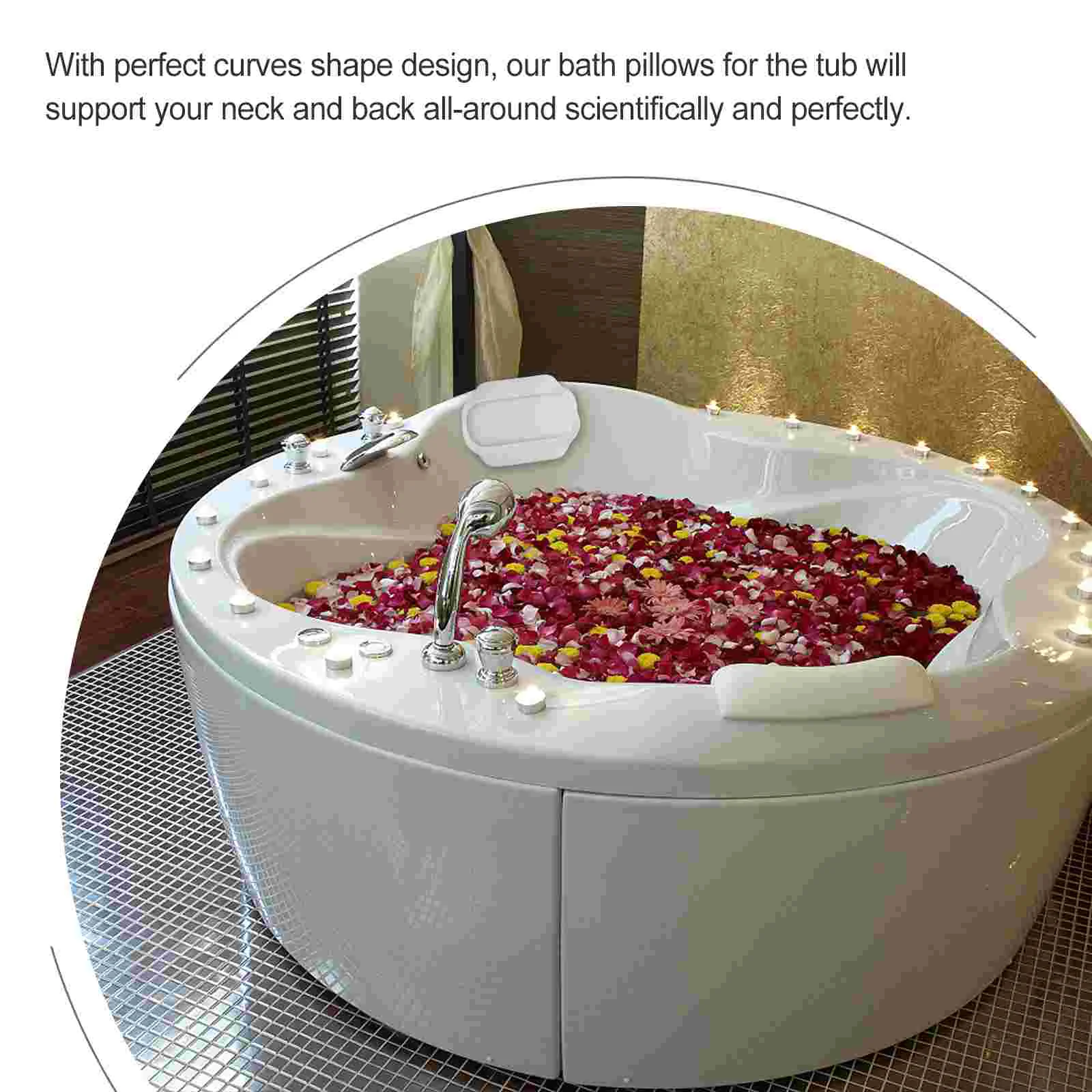 Bathtub Pillow Spa Suction Cup Non-Slip Home Shower Cushion Pillows Head Support Bed