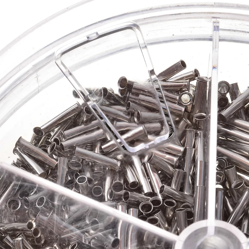 1900pcs Uninsulated Wire Ferrules Kit, Bare Copper Cable End Sleeves for Crimping Electrical Connectors and Terminal Blocks