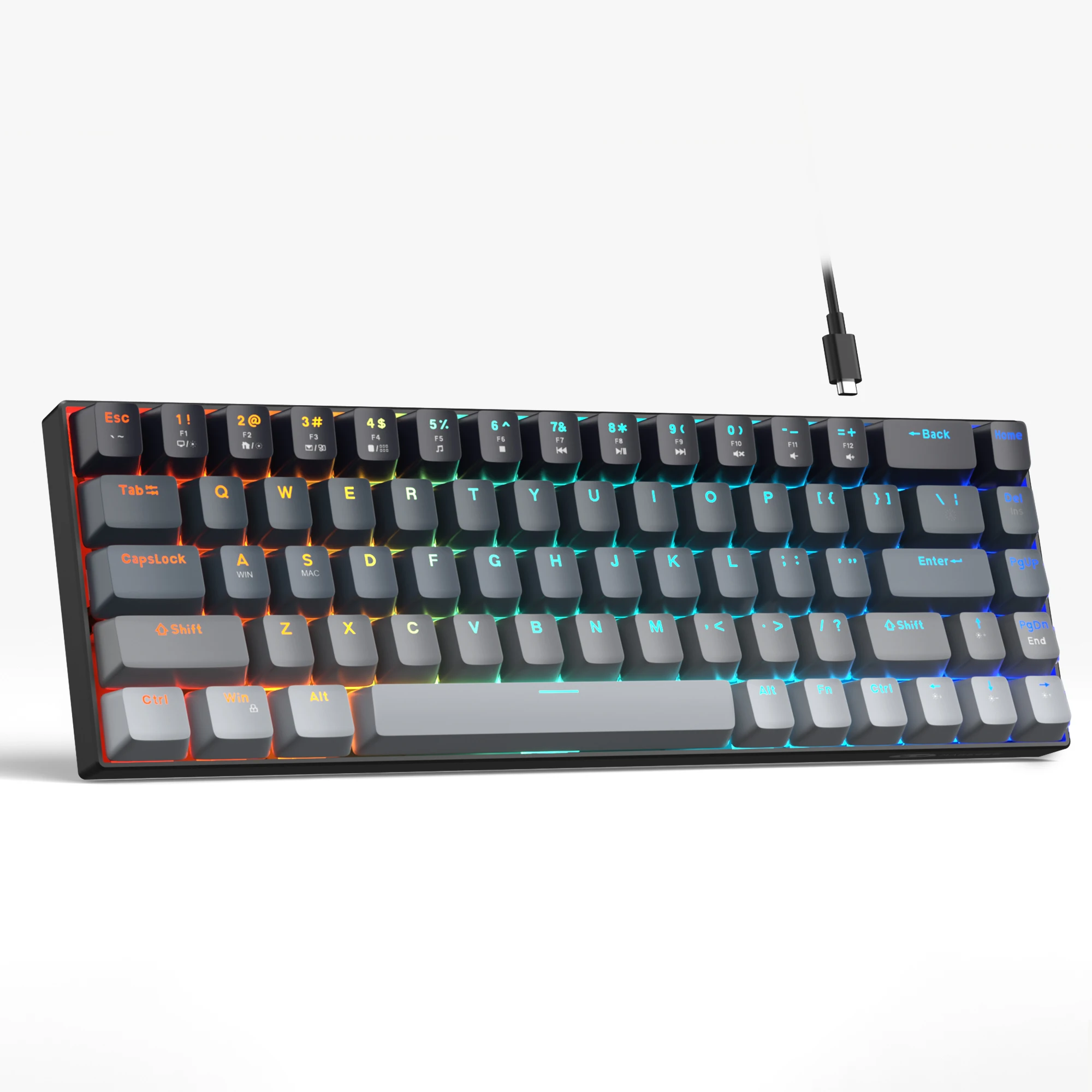 MageGee MK-BOX Wired RGB Mechanical Gaming Keyboard 60%68 Keys Red Switch Mini Keyboard for PC/Laptop/Gaming/Office/Gift