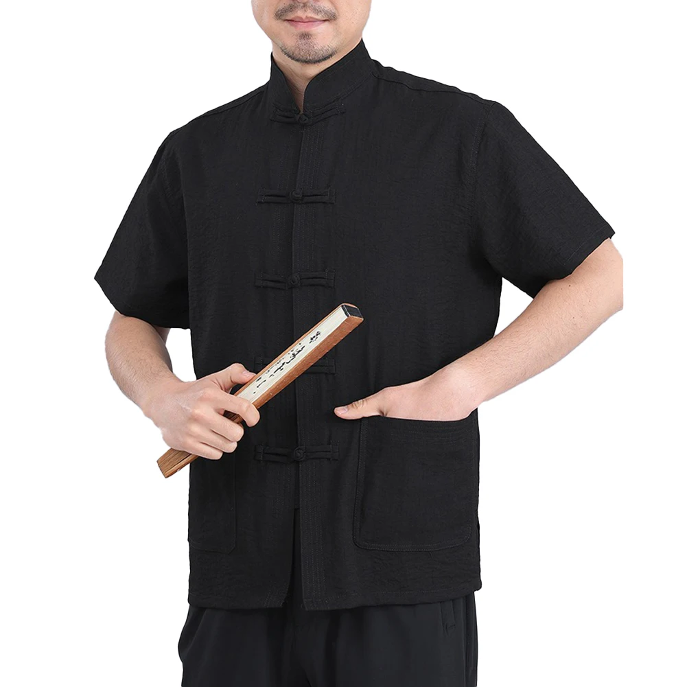 Abrigo tradicional chino de Kung Fu para hombre, Chaqueta de traje Tang, camisa de lino y algodón, blusa