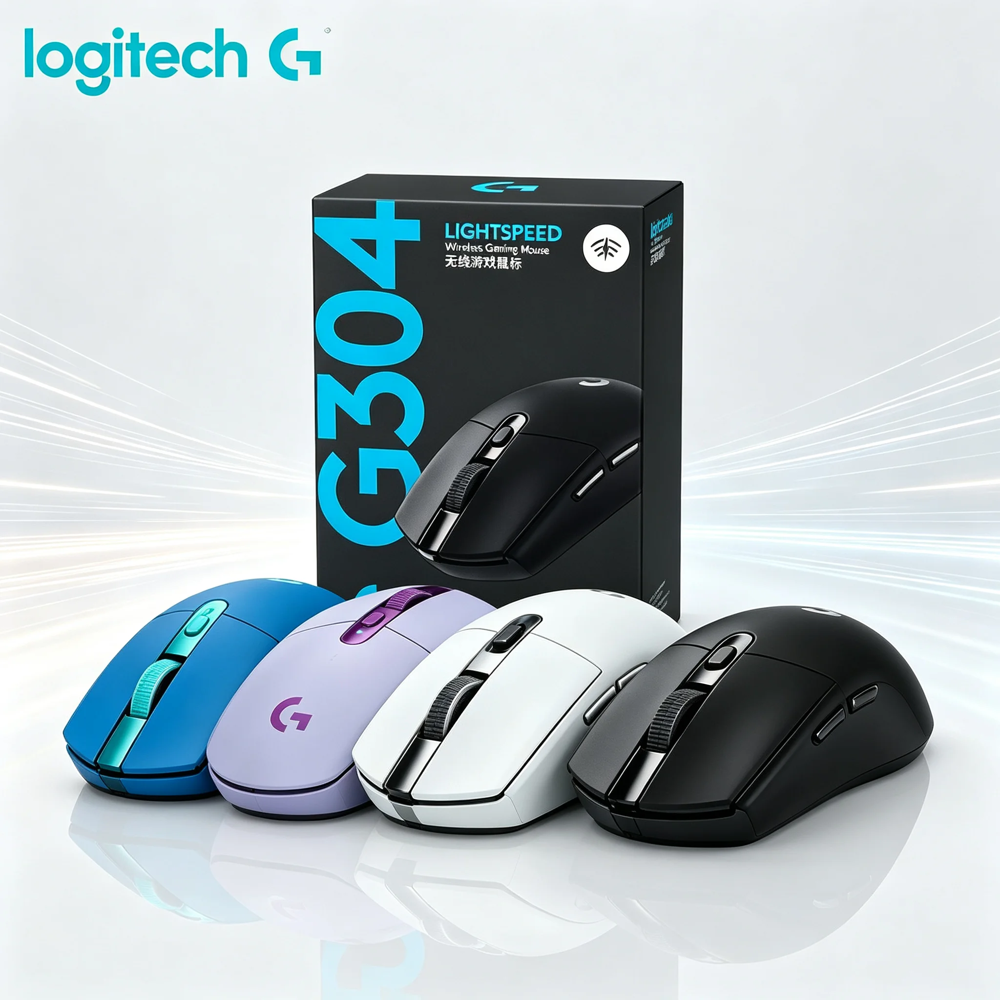 Logitech G304 LIGHTSPEED Wireless Gaming Mice, Compact Size Easy To Carry, 6 Custom Buttons For Laptop PC Gaming Experience
