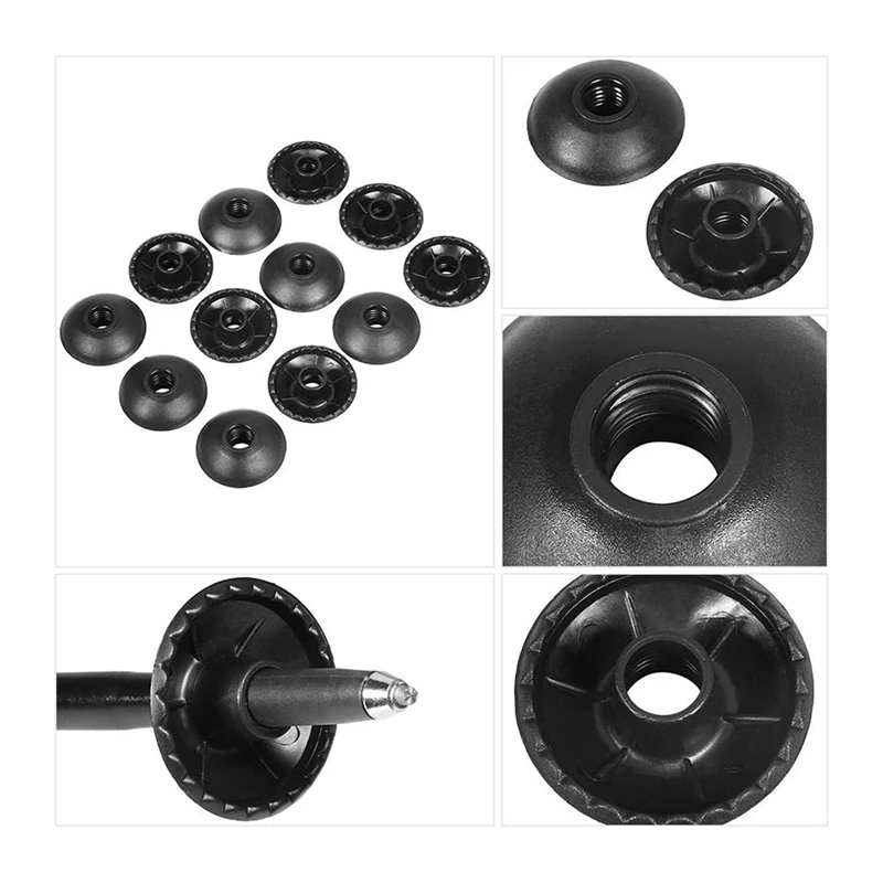 MAKE-12Pcs pointes rondes de paniers de bâton de marche de randonnée, accessoire de pointes de remplacement de canne de bâton de marche de bâton de Trekking