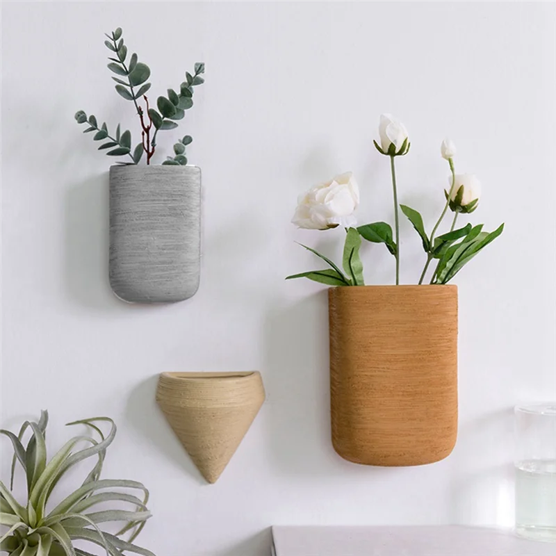 

T02C!Geometric Shape Wall-Mounted Flower Pots Balcony, Living Room, Cafe Wall-Mounted Decorative Vase High Guality C