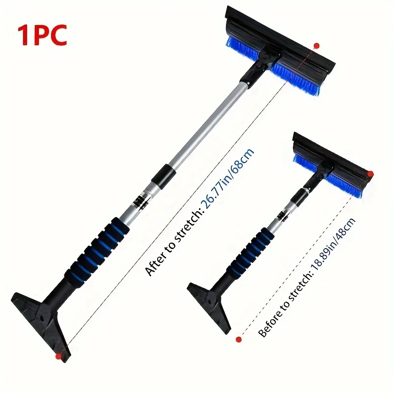 RV Extendable Snow Shovel Ice Scraper Winter Windshield Cleaner Brush Detachable Broom Snow Removal Camping Caravan Accessories