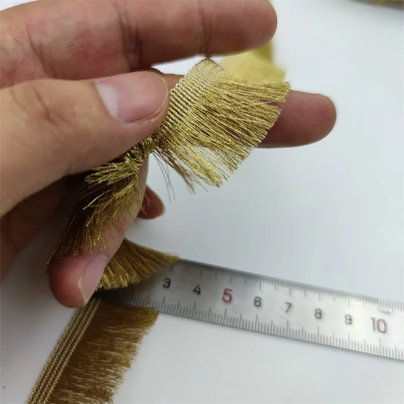 2.5cm Wide Gold Fringe Trim Lace Ribbon DIY Sewing Dress Garment Decoration Accessories