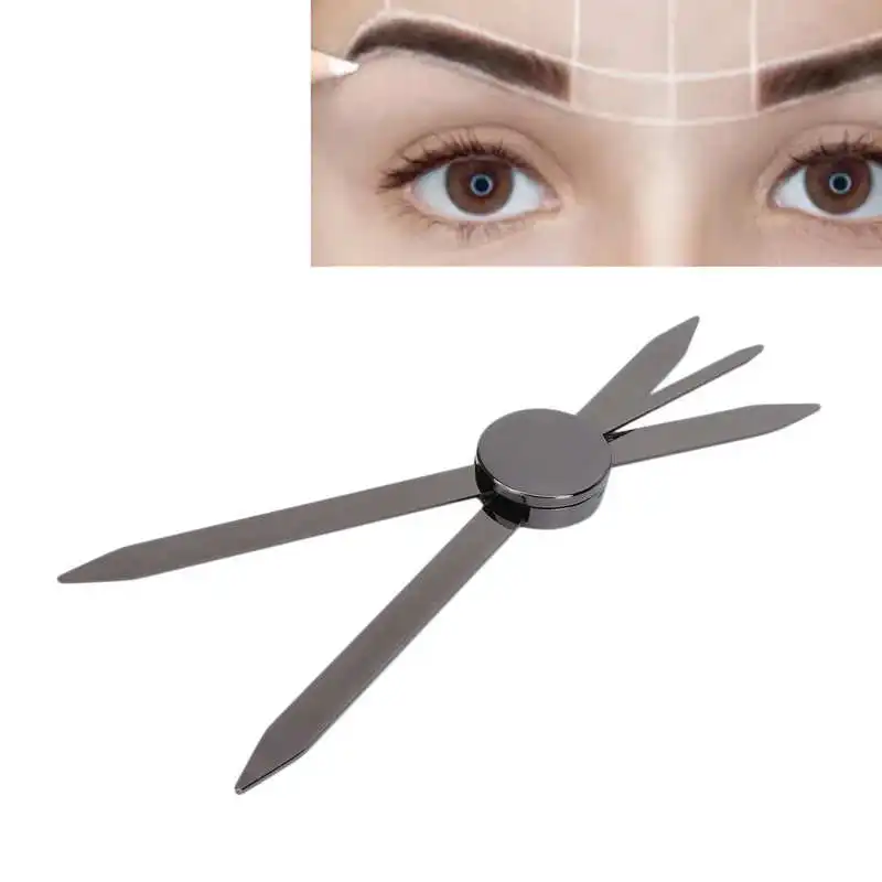 

1pcs Stainless Steel Eyebrow Caliper Eyebrow Ruler Stencil Compass Guide 3 Point Positioning Symmetrical for Permanent Makeup