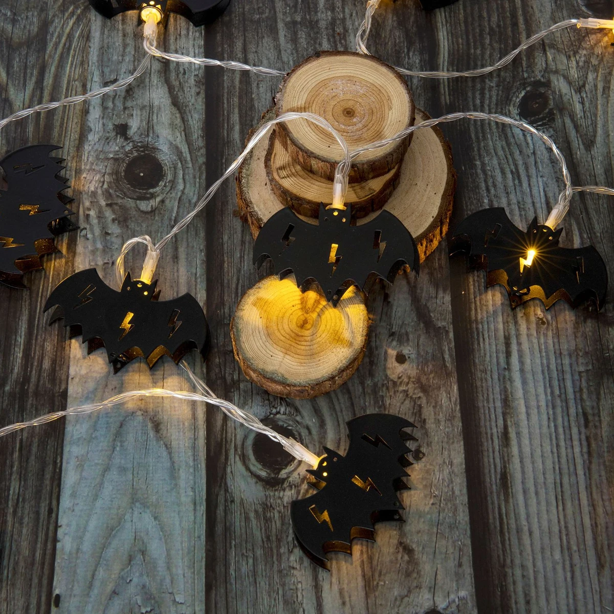 

2 Meters 10 Leds Halloween Bat String Lamp Unique Lighting Effects Stage Festival Bedroom Railing Spooky Scene